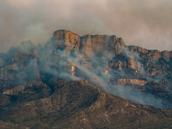 Picture of the Santa Catalinas on fire