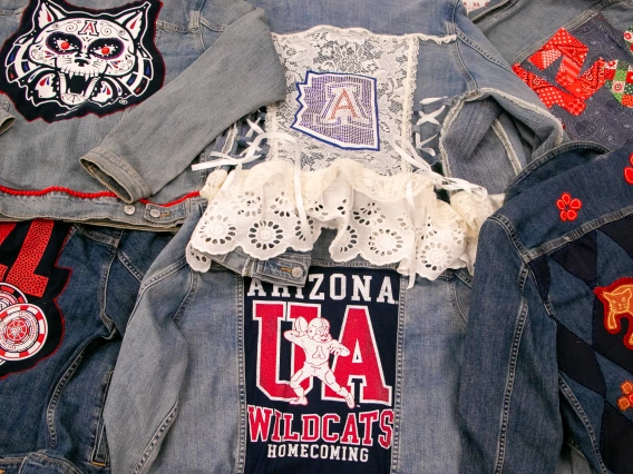 Six student-designed denim jackets