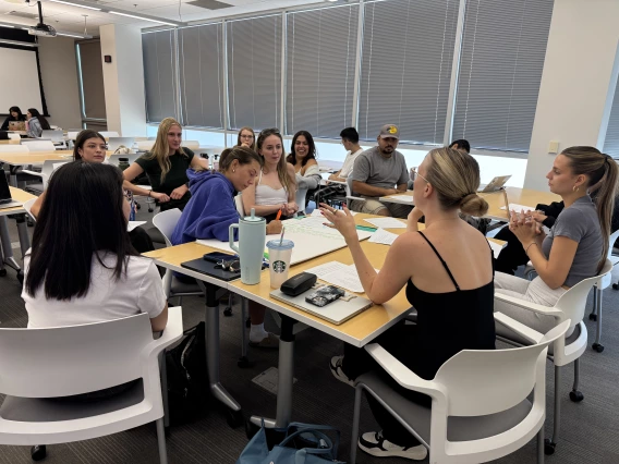 Retailing & Consumer Science students brainstorming together in class