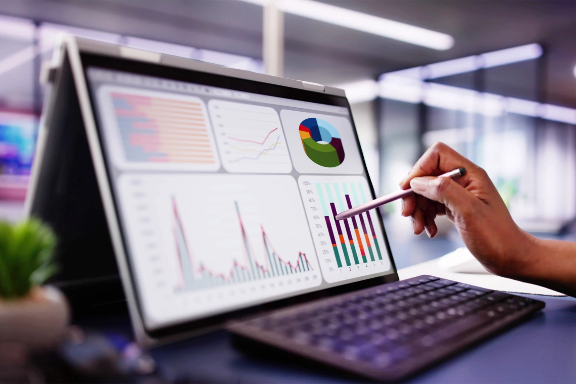 A student works with financial planning software